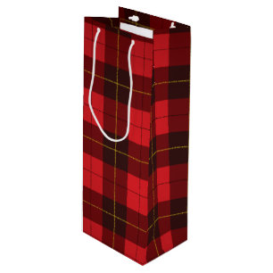 Kariert Weihnachten Tartan Clan Wallace Roter Karo Geschenktüte Für Weinflaschen