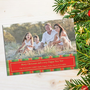 Kariert Weihnachts-Weihnachtskarte Einladung