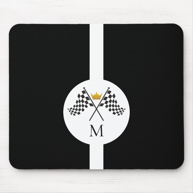 Karierte Anfangsbuchstaben-Monogramm  Mousepad (Vorne)