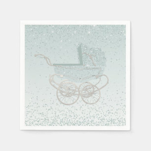 Karierte Baby-Duschen-Papierpastellservietten Serviette