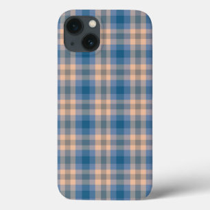 Karierte Beige Blau Grau und Pfirsichfarben Case-Mate iPhone Hülle