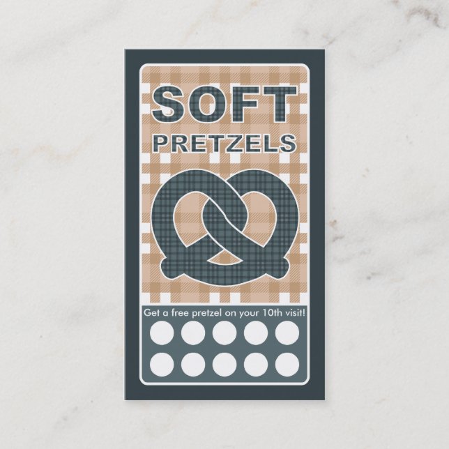 karierte Brezel Treuekarte (Vorderseite)