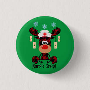 Karierte Crew Amsel Nurse Funny Nurses Button