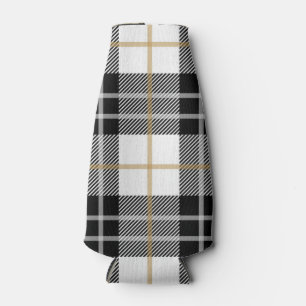 Karierte Dose in Schwarz und Weiß Flaschenkühler