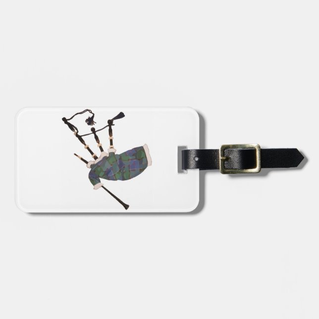 karierte Dudelsäcke Gepäckanhänger (Vorderseite horizontal)