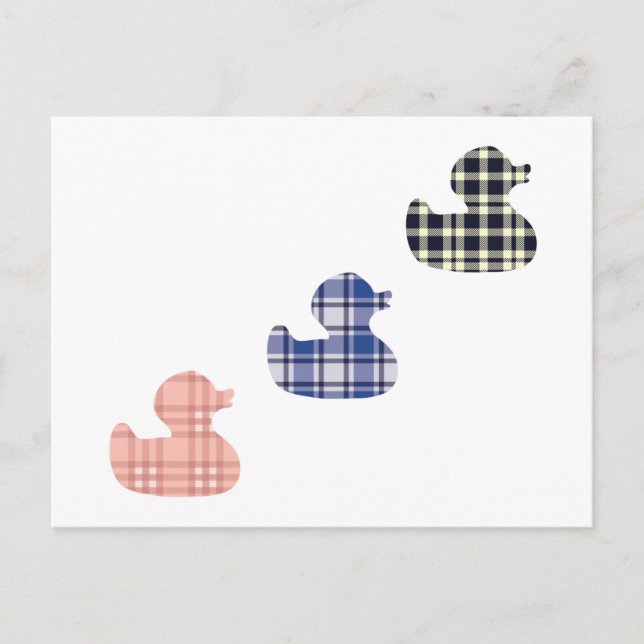 Karierte Enten Postkarte (Vorderseite)