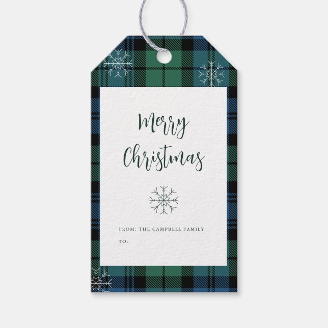 Karierte Festfamilie Campbell Tartan Geschenkanhänger (Vorderseite)