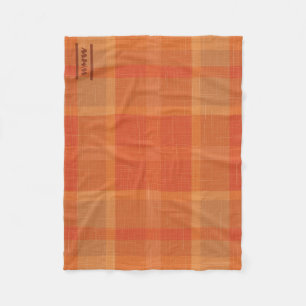 Karierte Fleeceflatte mit kleinem Monogramm Fleecedecke