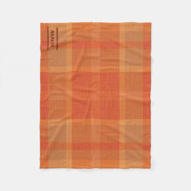 Karierte Fleeceflatte mit kleinem Monogramm Fleecedecke (Vorderseite)