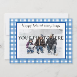 Karierte Fotokarte für den Urlaub 2022 Einladung