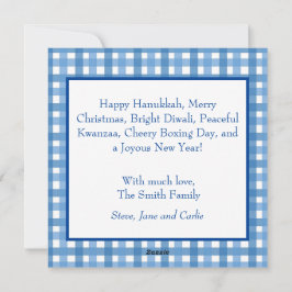 Karierte Fotokarte für den Urlaub inklusive Feiertagskarte