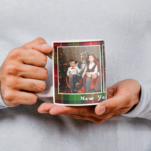 Karierte Fotos Weihnachten Kaffee Tasse (Von Creator hochgeladen)