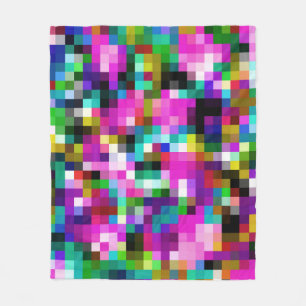 Karierte geometrische Pixel Fleecedecke
