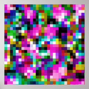 Karierte geometrische Pixel Poster