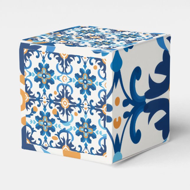 Karierte Geschenkboxen Blue & Brown Geschenkschachtel (Vorderseite)