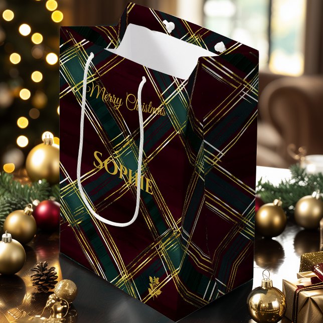 Karierte, graue und gelbe Kreuze Mittlere Geschenktüte (Von Creator hochgeladen)