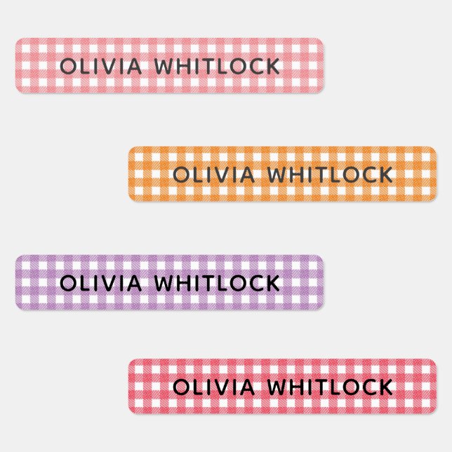 Karierte Grundschule Gingham Etiketten (Gruppe)