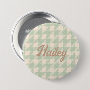 karierte grüne Gingham Gingham Button