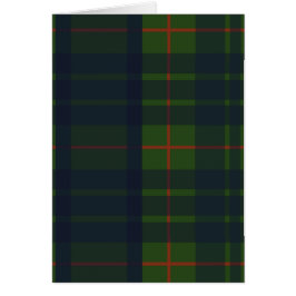 Karierte Grußkarte Grün und Blau Tartan