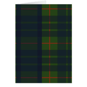 Karierte Grußkarte Grün und Blau Tartan