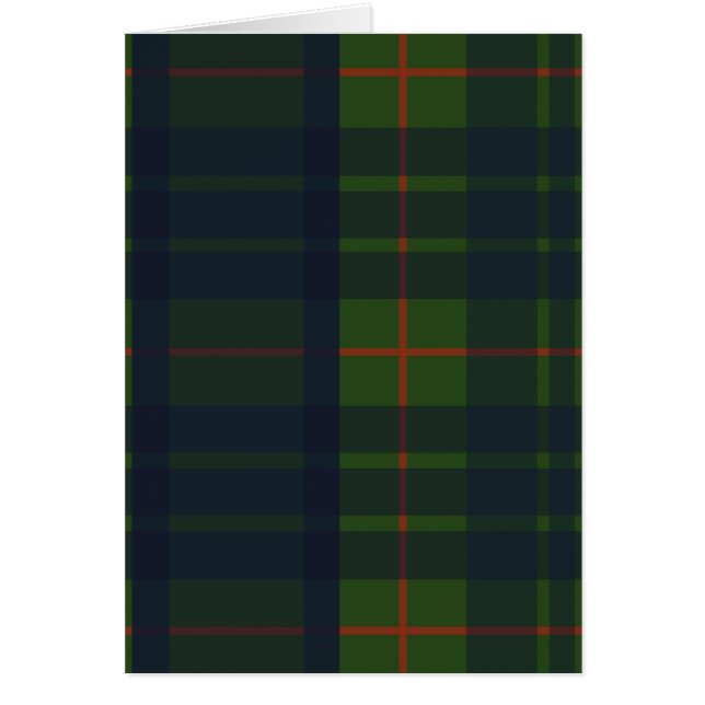 Karierte Grußkarte Grün und Blau Tartan (Vorne)