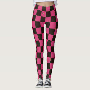 Karierte Halloween-Leggings mit Sternen in Rosa un Leggings