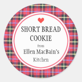 Karierte, handgefertigte Backwaren - kundenspezifi Runder Aufkleber