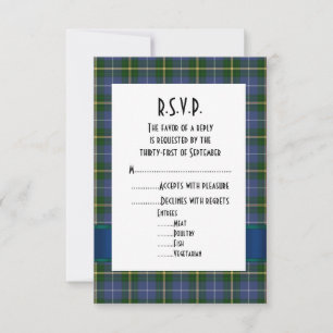 Karierte Hochzeit R.S.V.P RSVP Karte