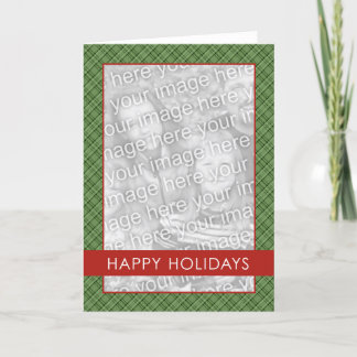 Karierte Holdiay Schablone Feiertagskarte