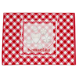 karierte karierte karierte, rote Farbe Große Geschenktüte