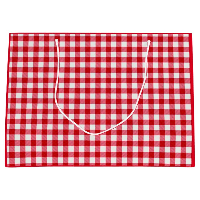 karierte karierte karierte, rote Farbe Große Geschenktüte (Vorderseite)