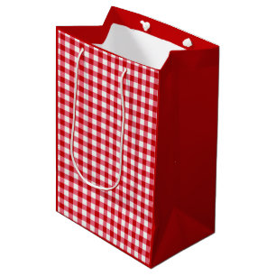 karierte karierte karierte, rote Farbe Mittlere Geschenktüte