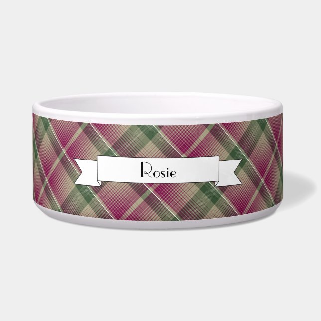 Karierte Keramik Dog Food Bowl - HAMbWG Napf (Vorderseite)
