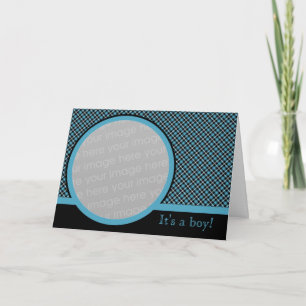 Karierte Kinderankündigung 2 (blau) Ankündigung