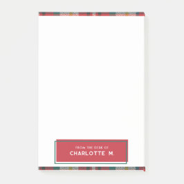 Karierte klassische Personalisierte Schule Post-it Klebezettel