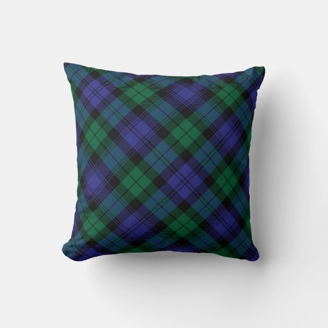 Karierte Kopfkissen Blackwatch Moderner Tartan Kissen (Vorderseite)