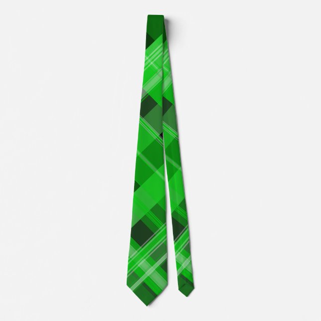 Karierte Krawatte Grün und Schwarz (Vorderseite)
