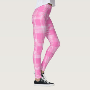 Karierte Leggings - Blasen-Gummi-Rosa