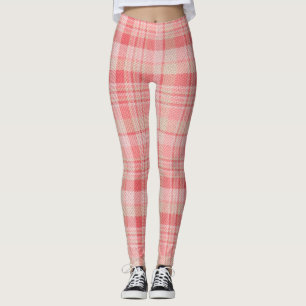 Karierte Leggings in weichrosa Farbe