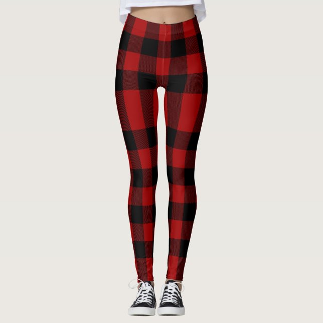 Karierte Leggings rot/schwarz (Vorderseite)