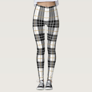 Karierte Leggings Schwarz/Weiß