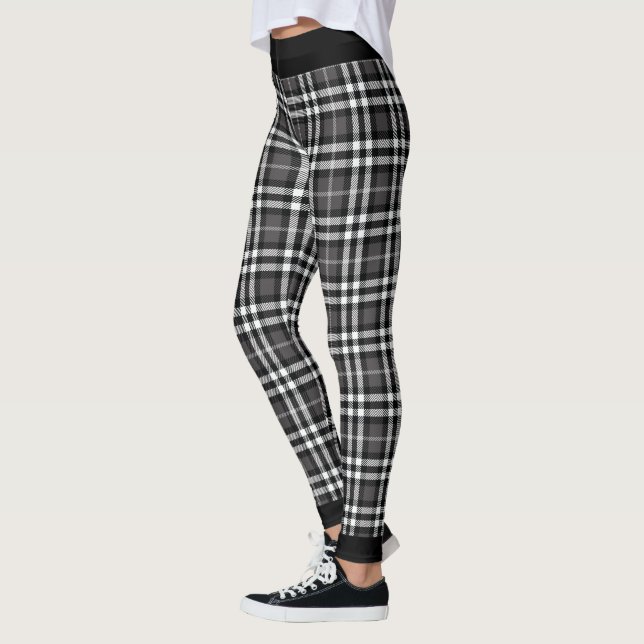 Karierte Leggings Schwarz/Weiß (Links)