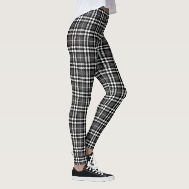 Karierte Leggings Schwarz/Weiß (Rechts)