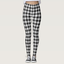 Karierte Leggings Schwarz/Weiß