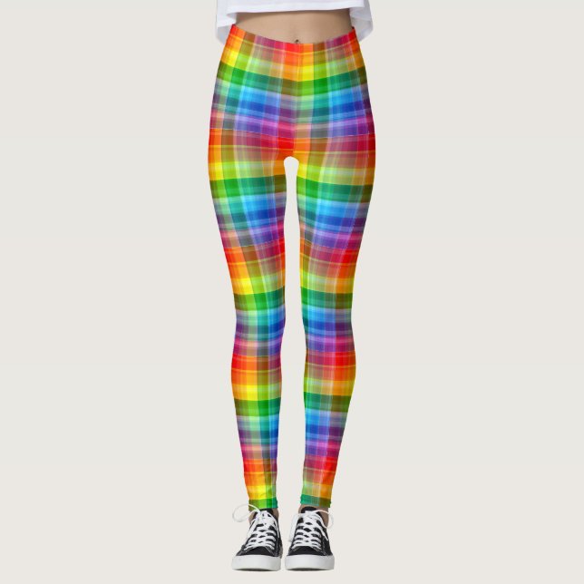 Karierte LGBTQ+ Leggings (Vorderseite)