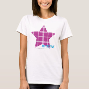 Karierte lila 3 T-Shirt