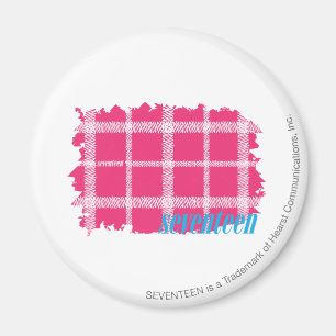 Karierte Magenta 4 Magnet