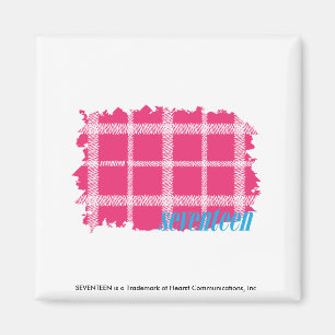Karierte Magenta 4 Magnet