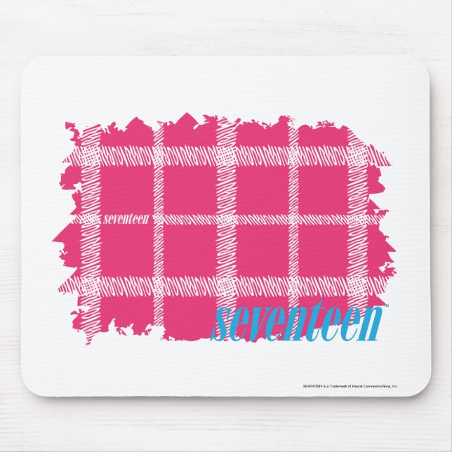 Karierte Magenta 4 Mousepad (Vorne)