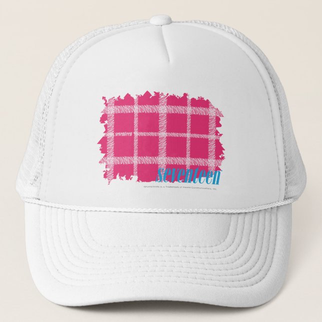 Karierte Magenta 4 Truckerkappe (Vorderseite)